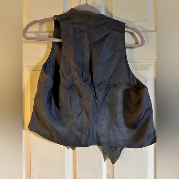 Vintage cowboy cut tweed vest with four front pockets - Picture 6 of 7